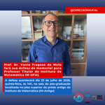 Convite à Comunidade da Defesa de Memorial do Prof. Dr. Vânio Fragoso de Melo