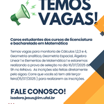 "Desbravando a Matemática 2025.1: Monitores fortalecendo conexões e impulsionando o aprendizado em diversas disciplinas dos cursos de Licenciatura e Bacharelado em Matemática"