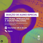 Programa de Pós-Graduação em Matemática abre seleção de aluno especial